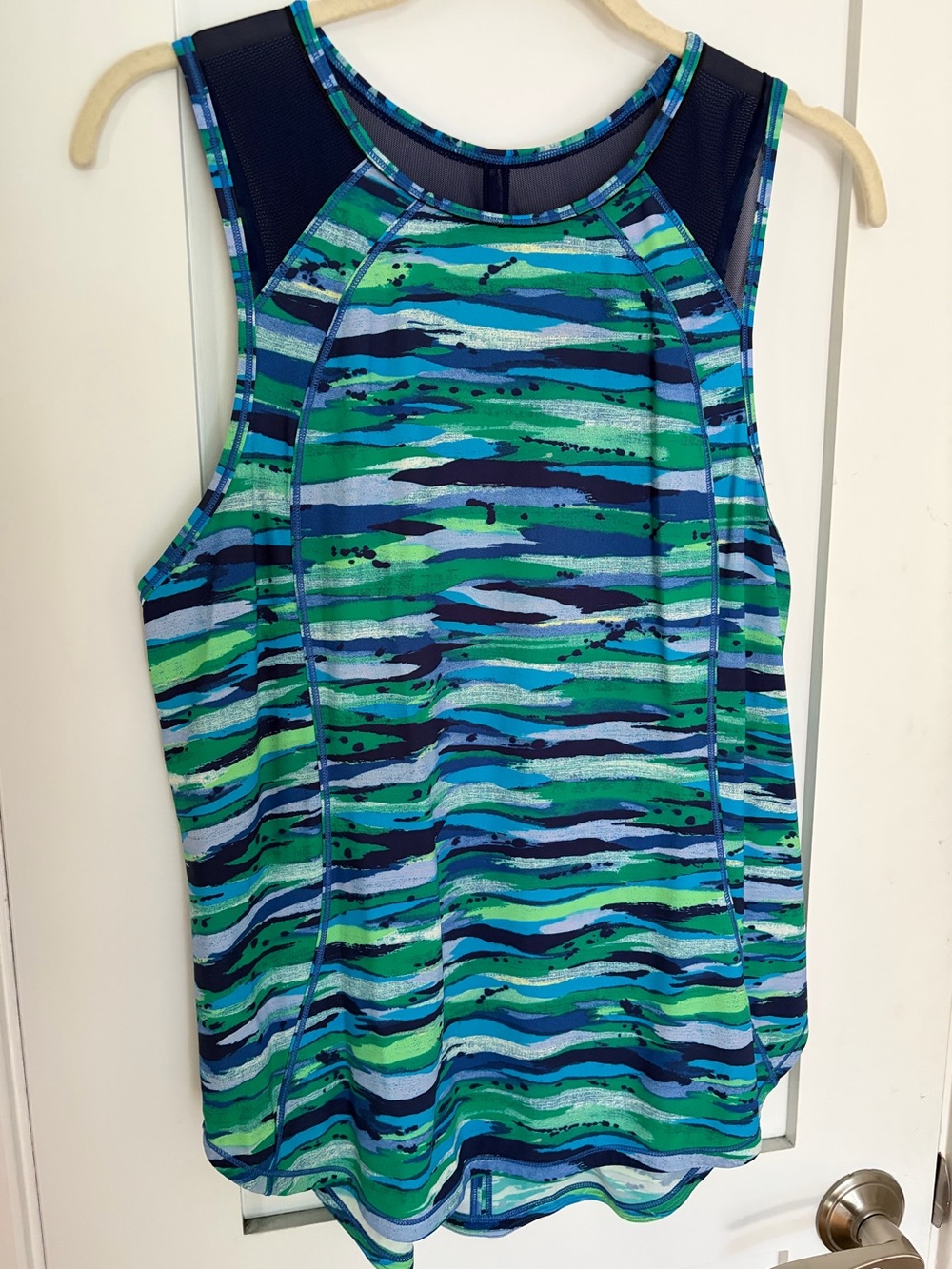 24. Size Large LULULEMON Patterned Tank With Mesh Detail